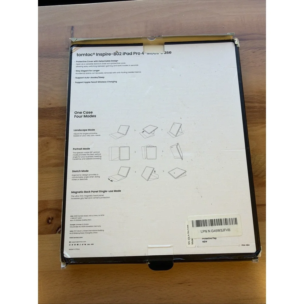 tomtoc Smart Folio Vertical Case for 12.9-inch iPad Pro 12.9-inch, White 3 Layer